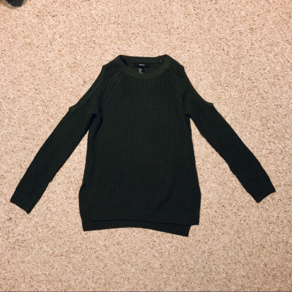 Forever 21 Cold Shoulder Knit Sweater
